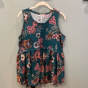 Maurices Teal Floral Top